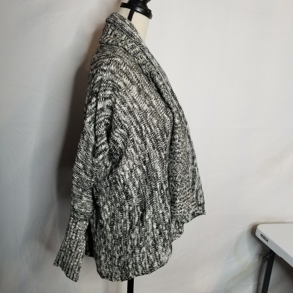 Michael Stars Cascading Shawl Open Front Cardigan Black Marled Size 1 (M/L) - Picture 11 of 12